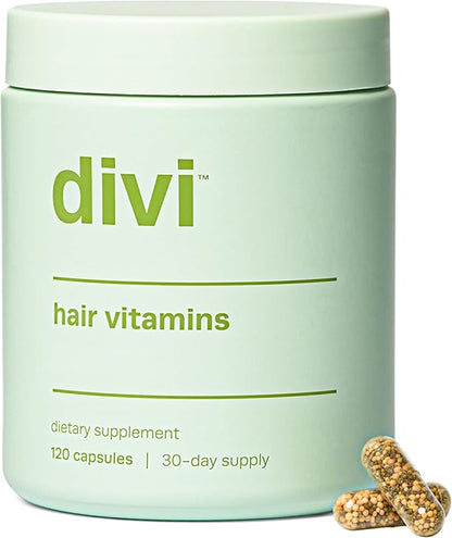 divi Hair Vitamins for Women and Men - Made with Clean and Science-Backed Ingredients to Nourish Hair & Scalp - Encourage Healthier Looking Hair - 30 Day Supply, 120 Count