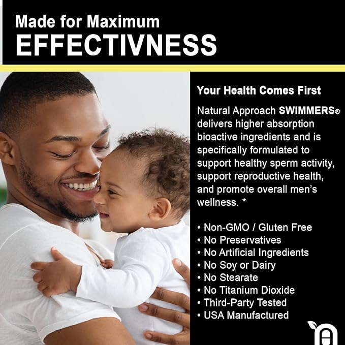 Swimmers | Fertility Support for Men | Optimal Sperm Count & Motility | Male Fertility Blend & Prenatal + Multivitamin to Support Healthy Conception | Premium Men's Health Supplement | 120 Capsules