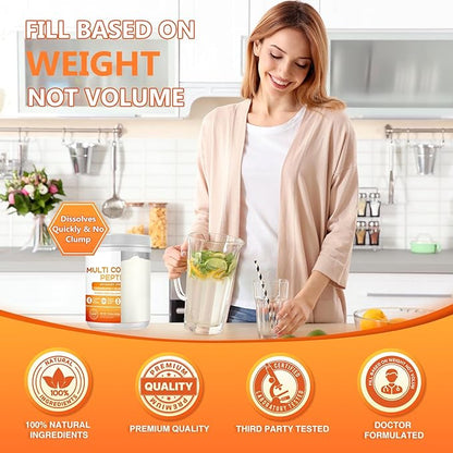 NATURE TARGET Multi-Collagen-Peptides-Powder for Joint Support, Hydrolyzed Collagen for Women Men with MSM + GC, Type I II III V X Collagen for Skin Hair & Nail, Non-GMO, 35 Servings