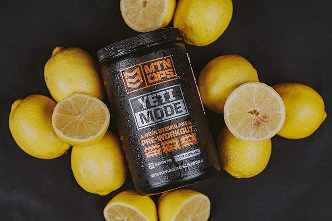 MTN OPS Yeti Mode Pre-Workout Powder - Explosive High-Stimulant with 300mg Caffeine, Creatine Monohydrate, Beta-Alanine, and 45mg Niacin - Pink Lemonade Flavor in 30 Serving Tub