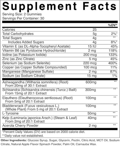 Vitamatic Vegan Thyroid Support Gummies with Iodine & Kelp - 60 Count - Improve Your Energy & Increase Metabolism - Plant Based