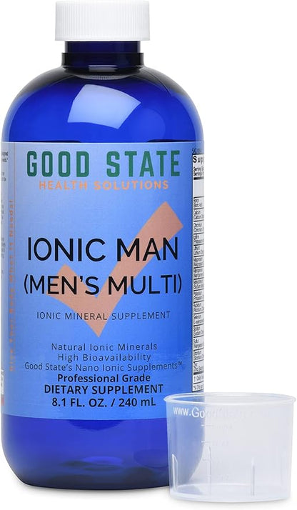 Good State Ionic Man | Men's Liquid Ionic Multi Mineral | Vegan | Dietary Supplement | 15 Different Minerals (8 oz.)