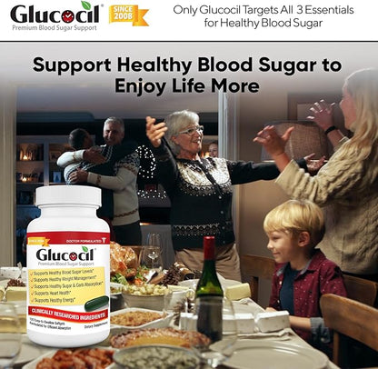 Glucocil – Softgels - Premium Blood Sugar Support - Over 2 Million Bottles Sold - Supports The 3 Essentials for Healthy Blood Sugar - Since 2008, with Berberine, Proprietary Mulberry Leaf, and More