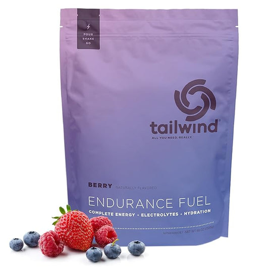 Tailwind Nutrition Endurance Fuel, Electrolyte & Hydration Sports Drink Mix Powder, Gluten-Free, Vegan, Berry, 50 Servings