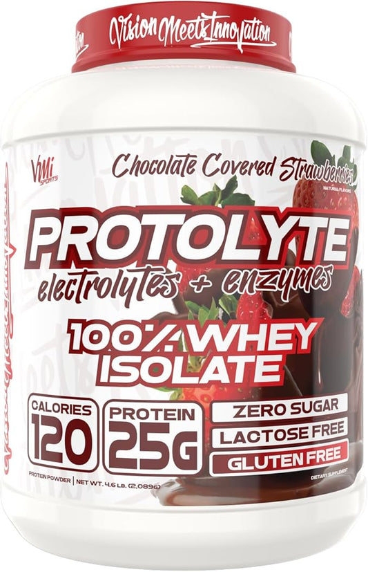 VMI Sports | Protolyte Whey Isolate Protein Powder | Low-Calorie 100% Whey Protein Isolate | Non-GMO Low Sugar Lactose Free and Gluten Free