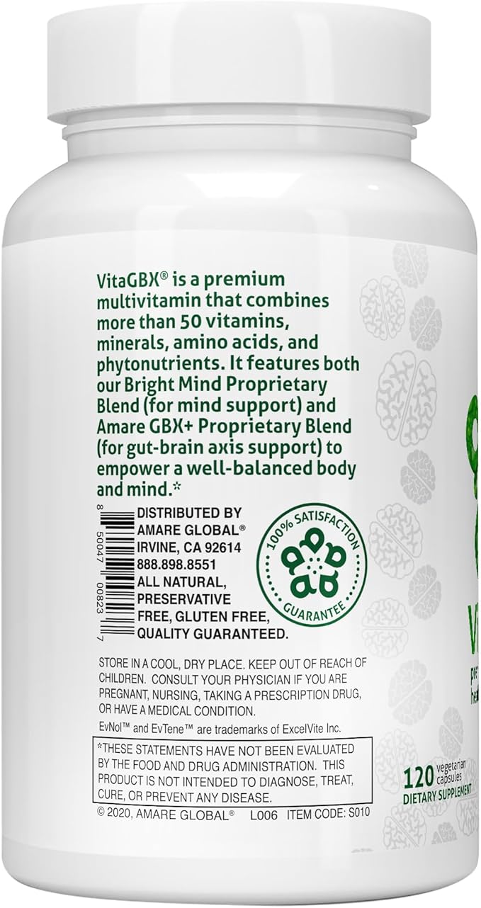 Amare Global VitaGBX™ Multivitamin for a Healthy Body and Mind, 120 Capsules