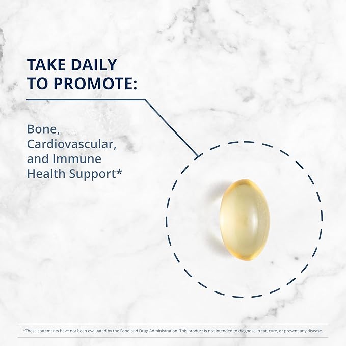 Metagenics Vitamin D3 5000 - for Immune Support, Bone Health & Heart Health* - High Potency Vitamin D - Non-GMO - Gluten-Free - 60 Softgels