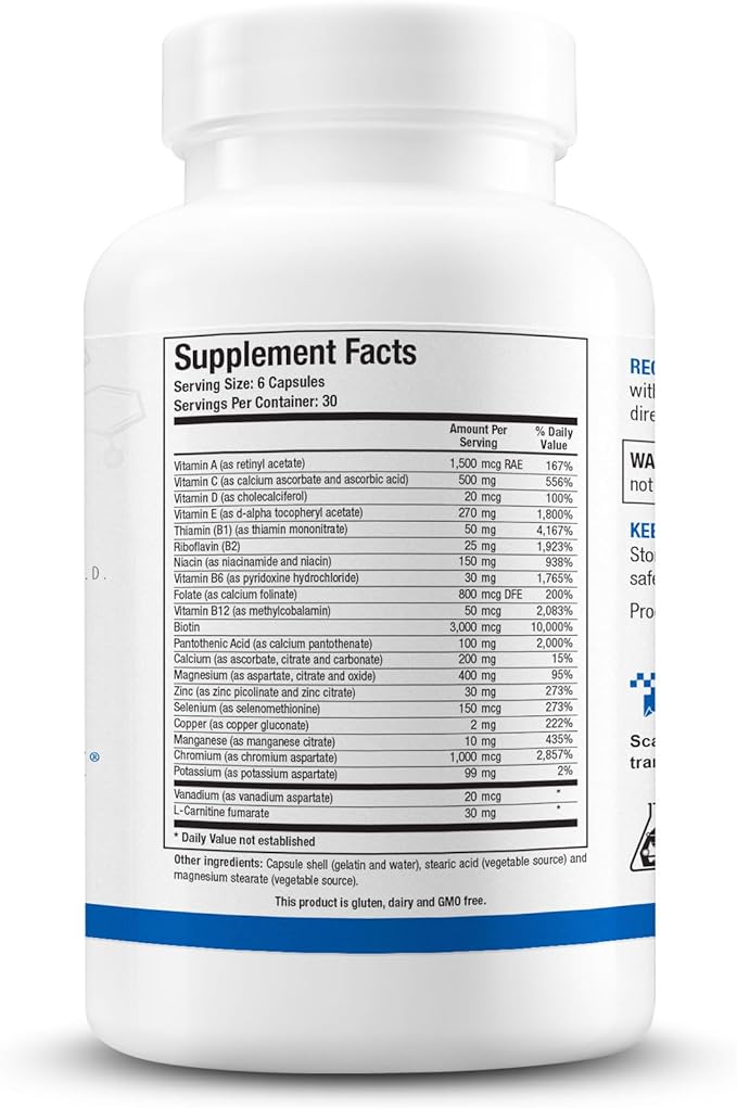 Biotics Research GlucoBalance Supports Metabolic Health, Chromium, Vanadium, Lcarnitine 180 Capsules