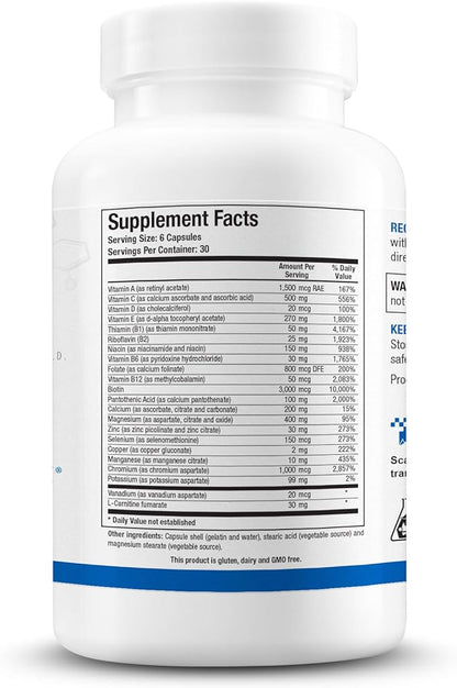 Biotics Research GlucoBalance Supports Metabolic Health, Chromium, Vanadium, Lcarnitine 180 Capsules