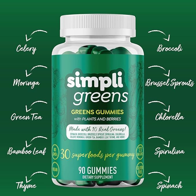 Gummies Supplement Vegan-Friendly Gummy Vitamins Superfood Supplement 90 Count