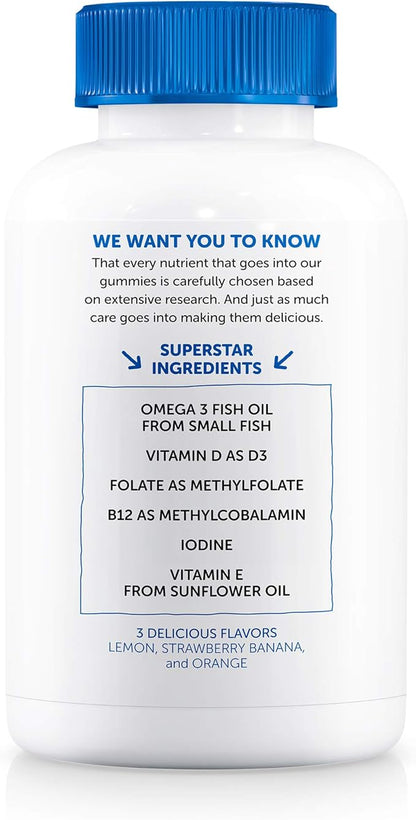 SmartyPants Multivitamin for Men & Women: Multivitamin Gummies with Vitamin D3, C, Vitamin B12, B6, Vitamin A, K & Zinc, Omega 3 Fish Oil (EPA/DHA), Gluten Free, 180 Count (30 Day Supply)