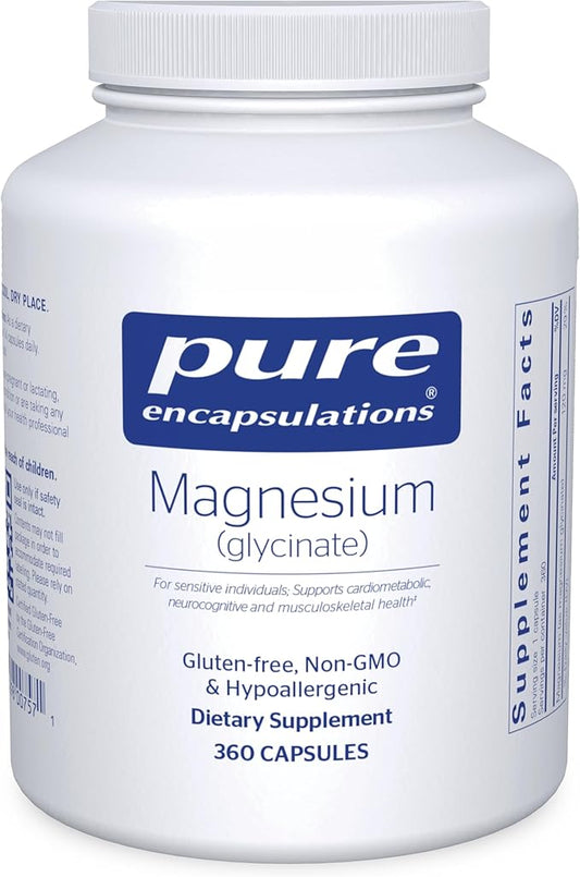 Pure Encapsulations Magnesium (Glycinate) - Supplement to Support Stress Relief, Sleep, Heart Health, Nerves, Muscles, and Metabolism* - with Magnesium Glycinate - 360 Capsules