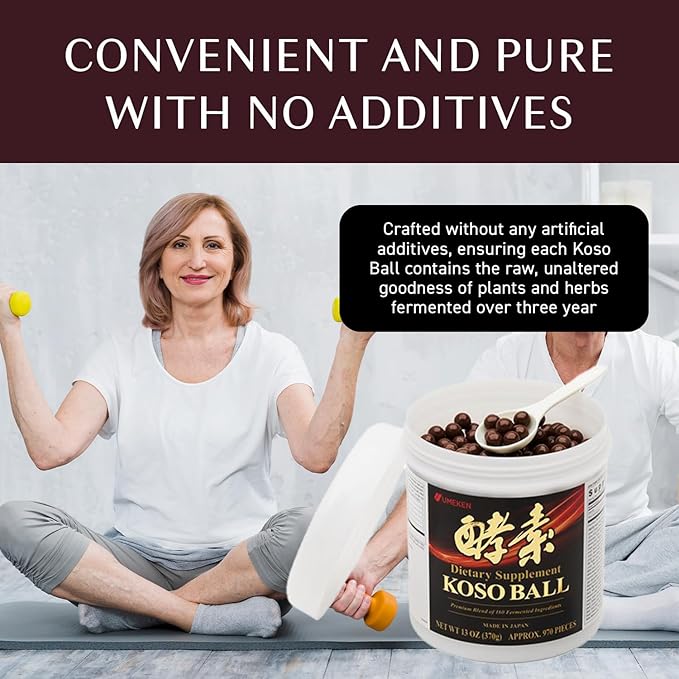Umeken Koso Ball Infused with Pure 160 Fermented Ingredients, Japanese Supplements for Overall Wellness & Balanced Nutrition, Large 1 Pack, 970 Pieces
