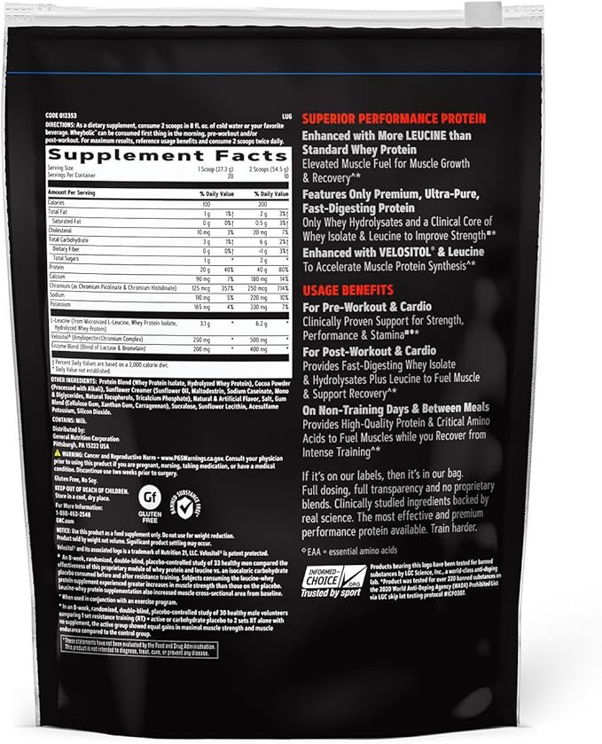 GNC AMP Wheybolic Whey Protein Powder Isolate with BCAA | Targeted Muscle Building and Workout Support Formula | Gluten Free | Chocolate Fudge | 10 Servings