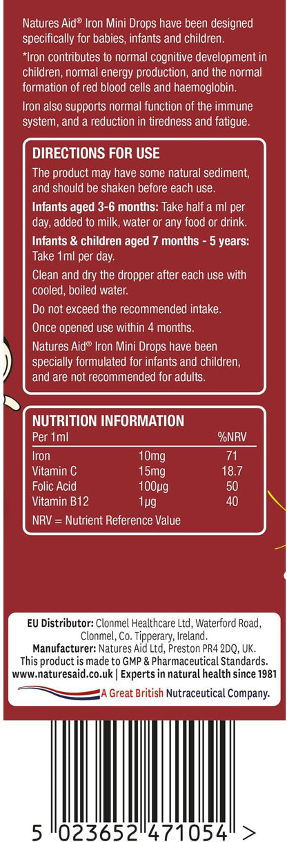 Iron Mini Drops for Infants and Children, Cognitive Development, Sugar Free, 50 ml