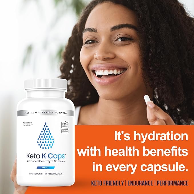 Keto K-Caps Electrolyte Capsules | Keto Approved Electrolyte Supplement | Hydrate Fast & Beat Leg Cramps | 700mg Potassium, Sodium, Magnesium | No Maltodextrin | 120 Caps