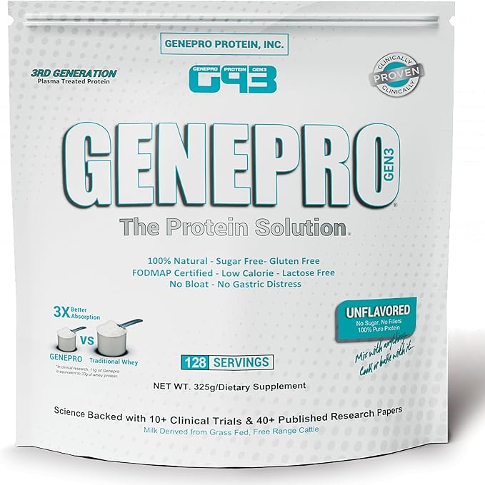 Unflavored Protein Powder - New Formula - Lactose-Free, Gluten-Free, & Non-GMO Whey Isolate Supplement Shake (3rd Generation, 128 Servings)