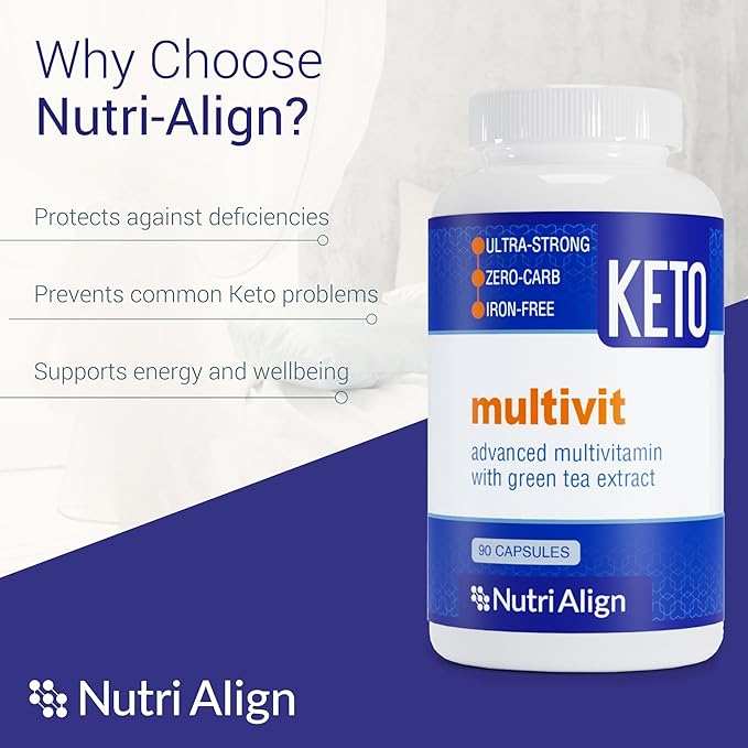 Nutri-Align Multivit | 90 Multivitamin Capsules for Keto | 20 Essential Vitamins and Minerals with Green Tea Extract and Chromium | Low Carb Keto Support Multi Vitamin | Sugar Free and Zero Carb