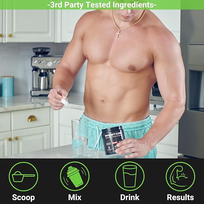 Creatine Monohydrate – 5g Creatine Monohydrate Powder – Advanced Creatine for Women and Men – Bulk Supplements Creatine – Delicious Fruit Punch Flavor – 9.8oz (40 Servings, Sour Apple)