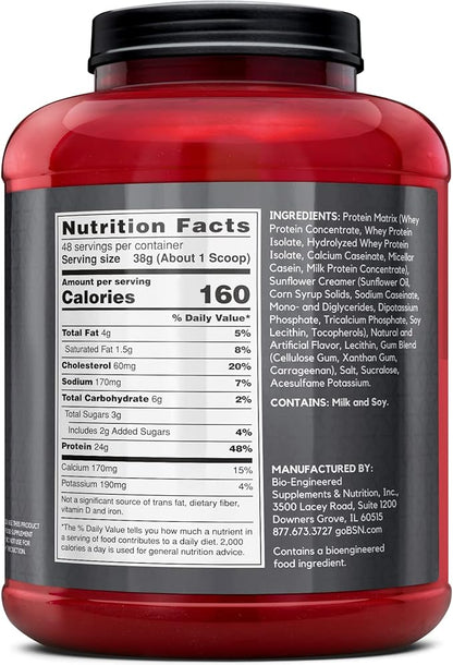 BSN SYNTHA-6 Edge Protein Powder, Vanilla Protein Powder with Hydrolyzed Whey, Micellar Casein, Milk Protein Isolate, Low Sugar, 24g Protein, Vanilla Milkshake, 48 Servings
