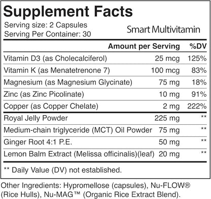 Smart Restore Multivitamin – Premium Formula for Complete Body Health and Energy Support No Synthetic Fillers – 30 Day Supply, 60 Capsules (100% Made in The USA)