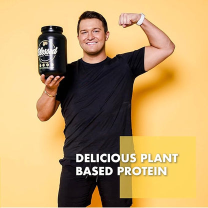 Blessed Vegan Protein Powder - Plant Based Protein Powder Meal Replacement Protein Shake, 23g of Pea Protein Powder, Dairy Free, Gluten Free, Soy Free, No Sugar Added, 30 Servings (Banana Bread)