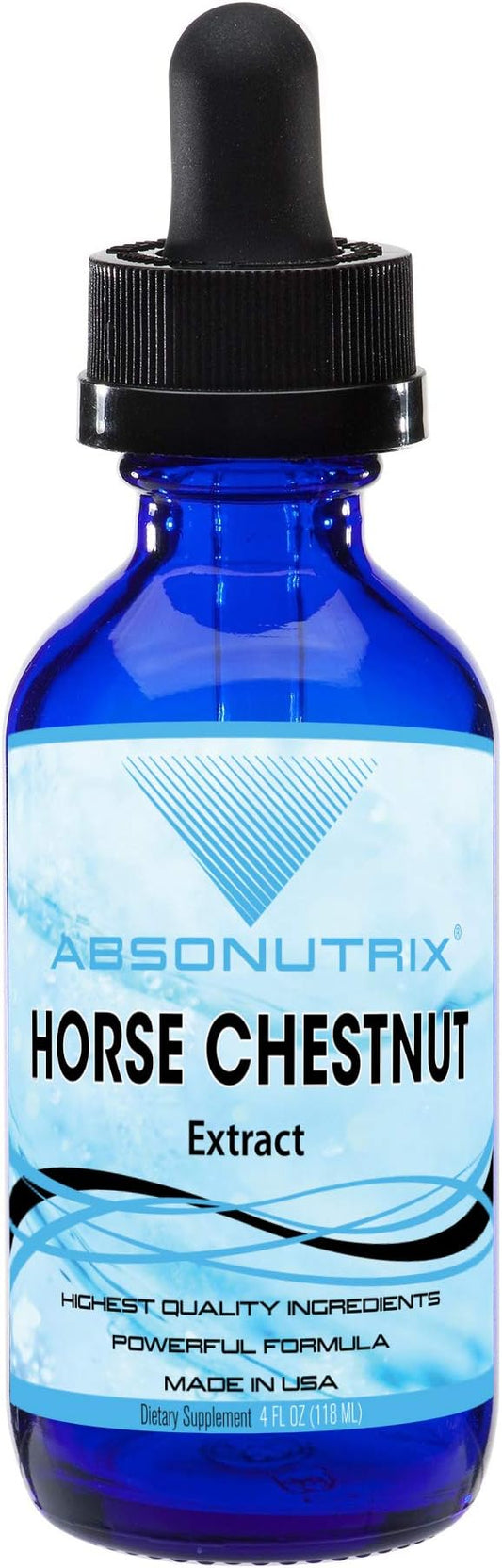 Absonutrix Horse Chestnut Extract 550 mg 4 Oz Drops, 200 Servings, Helps Detoxify, Improves Circulation, Third-Party Tested, General Health Support, Nutritional Boost, Made in USA