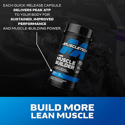 Muscletech Nitric Oxide Supplements for Men & Women, Muscle Builder (60 Capsules) - Nitric Oxide Booster Supplement Supports Muscle Gain & Performance - 400mg Peak ATP for Enhanced Strength