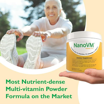 Senior 71+, Allergen-Free Vitamin Supplements, Unflavored Multivitamin Powder with 14 Vitamins & 13 Minerals, Low-Carbohydrate Mineral Supplements, 275g - Solace Nutrition