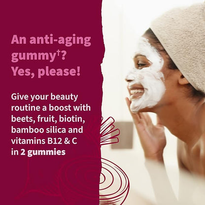 Garden of Life Organic Beet Root Gummies Made of Pectin with Antioxidants, Vitamin C, Biotin & B12 for Hair, Skin & Nails – Beets Beauty Gummies – Vegan, Gluten Free, Non GMO, Raspberry, 30 Servings