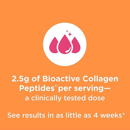 OLLY Collagen Gummy Rings, Supports Skin Elasticity and Firmness, 2.5g Collagen, Clinically-Tested, Peach, 15 Day Supply - 30 Count