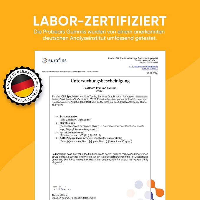 Probears® Biotin (B7) Vegan Hair Growth Gummies Vitamins - 10.000 mcg,Essential Vitamins A, B5, B6, B12, C, D2, E for Hair Loss Prevention - Gluten-Free, Gelatin-Free, Halal - 60 Count