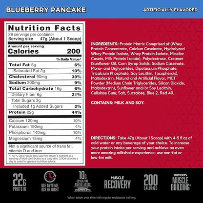 BSN SYNTHA-6 Whey Protein Powder, Milk Isolate Protein Powder with Micellar Casein, Blueberry Pancake, 28 Servings (Packaging May Vary)