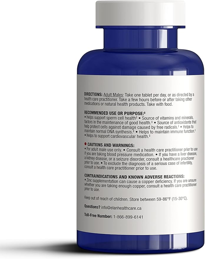 Medfertil for Men Natural Dietary Supplement for Men with Carnitine, Co-Q10, Selenium, Zinc, Vitamin C, E, B12, B9 (30 Tablets)