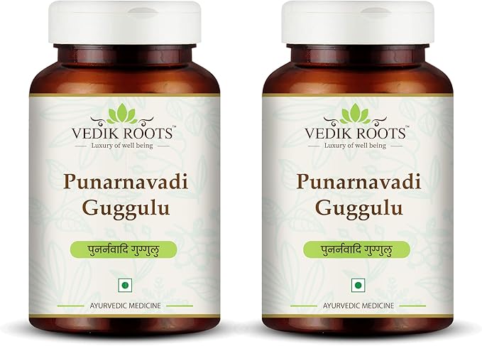 Punarnavadi Guggulu - Supports Kidney and Liver Health | Promotes Natural Fluid Balance and Wellness | Ayurvedic Herbal Supplement | 120 Tablets