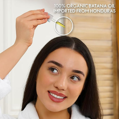 Sugarbear Hair Vitamin Gummy 1 Month Supply & 1 Pure Batana Natural Hair Growth Oil-Extra Strength Biotin 6000mcg, Women, Men, Vegan Vitamin B12, MSM, Inositol, Elderberry, Kosher, Halal, Cruelty-Free