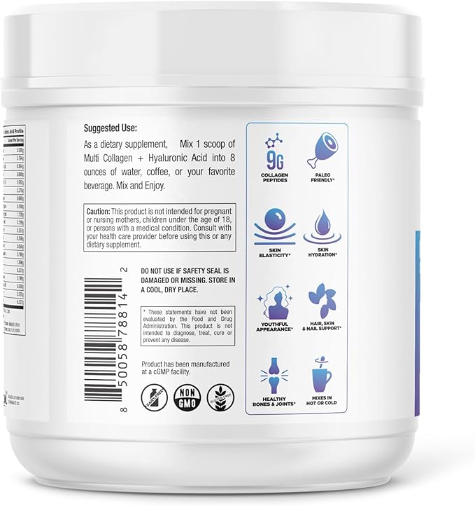 DR. EMIL NUTRITION Multi Collagen Peptides Plus - Apple Pie Flavor | 9g Collagen + Hyaluronic Acid | Skin, Hair, Nails & Joint Support | Paleo & Keto-Friendly, Non-GMO, 11.3 oz