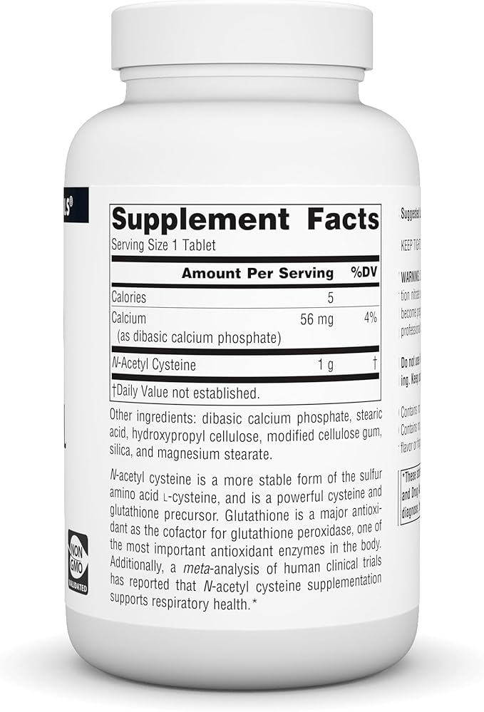 Source Naturals N-Acetyl Cysteine Antioxidant Support, Dietary Supplement That Supports Respiratory Health* - 1000 mg -120 Tablets