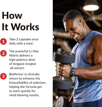 FORCE FACTOR Longjack Tongkat Ali Max, Tongkat Ali for Men, Male Stamina and Vitality Supplement Made with Key Natural Ingredients for Superior Absorption, 1200mg, 120 Capsules, 2-Pack