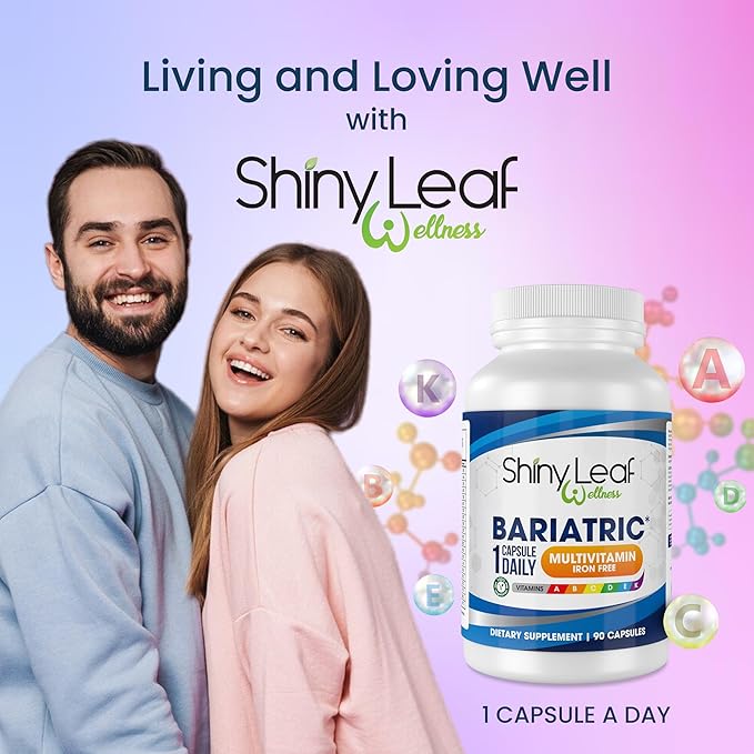 Bariatric Multivitamin Iron Free Capsules Calcium Citrate Chewable Strawberry Flavor - for Post Bariatric Surgery Including Gastric Bypass and Sleeve (30 Days)