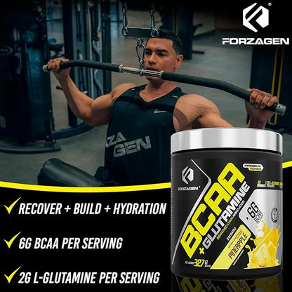 Forzagen BCAAS Amino Acids Powder with Glutamine BCAA Powder, Branched Chain Amino Acids Supplements Powder, BCAA Lean Energy Pre Workout - Post Workout Muscle Recovery Powder, 30 Servings