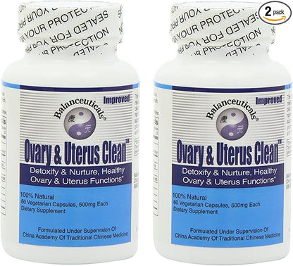 Ovary & Uterus Clean, 500 mg Dietary Supplement Capsules, 60-Count Bottle (Pack of 2)