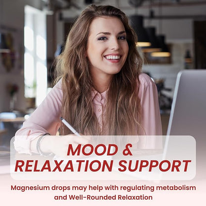 Triple Magnesium Complex Supplement, Magnesium Glycinate, Blend, Citrate Liquid Drops 1000mg with Ashwagandha, CoQ10, Vitamin B6, C, D, Zinc -Support Calm Stress Relief, Bone, Muscle, Mood Vegan