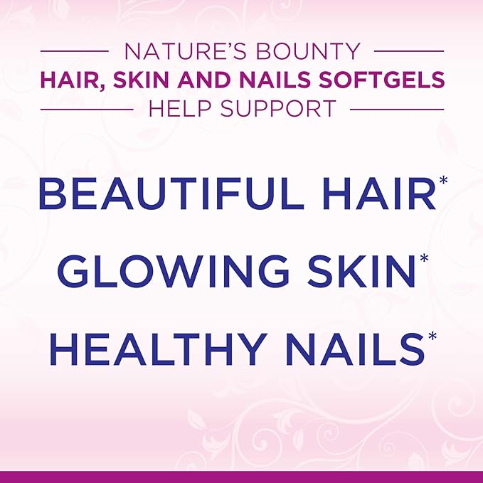 Nature's Bounty Optimal Solutions Hair Skin & Nails Extra Strength Softgels, 150 Count