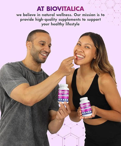 BIO VITALICA Quercetin Gummies by BioVitalica - Quercetin with Bromelain Vitamin C and Zinc & Elderberry + Vitamin D3-5 in 1 Immune Support - Zinc Quercetin 750 mg for Kids and Adult (5, Quercetin)