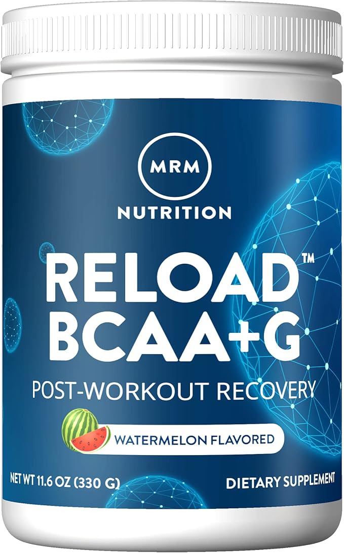 MRM Nutrition Reload BCAA+G Post-Workout Recovery | Watermelon Flavored | 9.6g Amino Acids | with CarnoSyn® | Muscle Recovery | Keto Friendly | 26 Servings