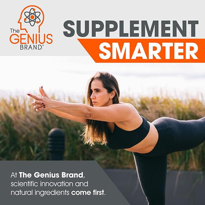 Genius BCAA Energy Powder, Orange - Nootropic Amino Acids & Muscle Recovery - Natural Vegan BCAAs Workout Supplement for Women & Men (Pre, Intra & Post Workout) - No Artificial Sweeteners