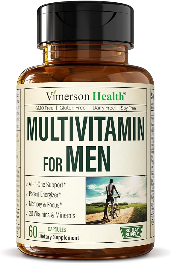 Multivitamin for Men - Daily Mens Multivitamins & Multiminerals with Vitamin A, C, D, E, B12, Zinc & More Essential Vitamins for Men - Mens Vitamins for Energy, Focus, and Mens Health. 60 Capsules