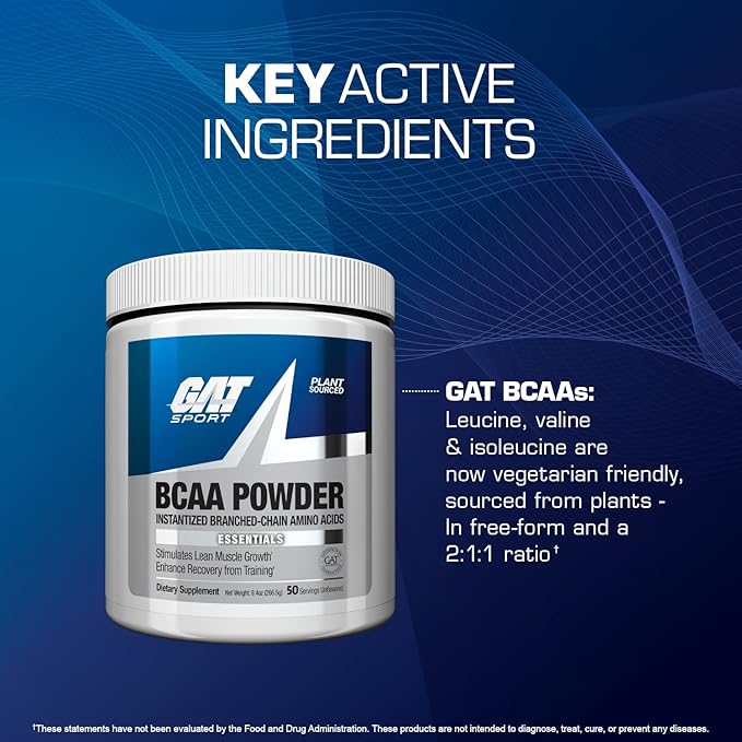 GAT Sport BCAA Powder Nutritional Supplement, 266.5 Gram