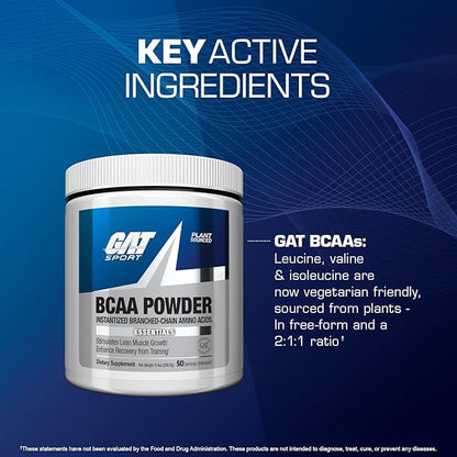 GAT Sport BCAA Powder Nutritional Supplement, 266.5 Gram